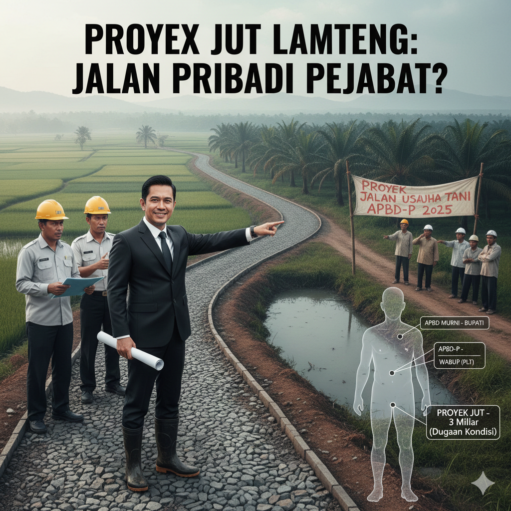 Proyek Jalan Usaha Tani di Lamteng Diduga Diarahkan ke Lahan Pribadi Plt Bupati, Komang Koheri Membantah