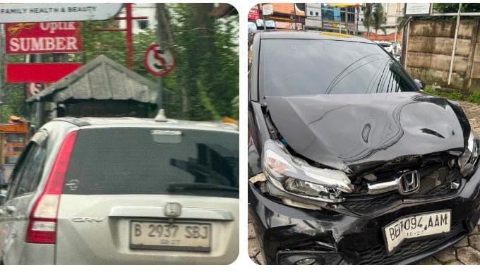 CR-V Tabrak Brio Tiga Kali di Bandar Lampung, Terduga Pelaku Ludahi Korban Lalu Kabur