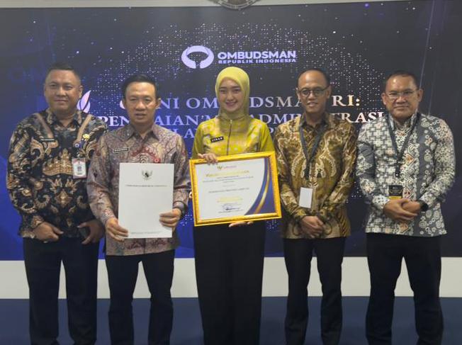 Pemprov Lampung Raih Predikat Kualitas Tertinggi Pelayanan Publik Ombudsman RI