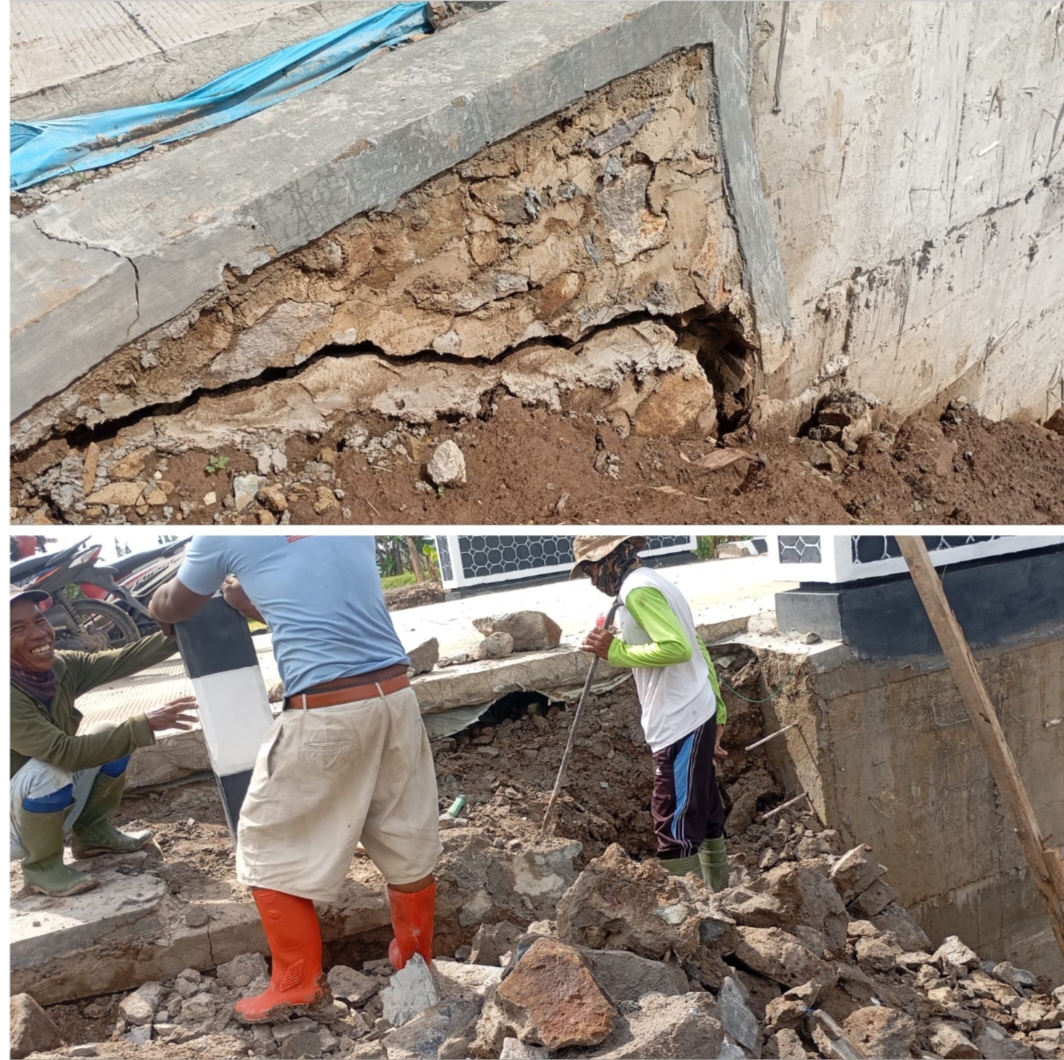 Baru Genap Sebulan Rampung, TPT Jembatan Way Galih di Lampung Selatan Alami Retak dan Longsor