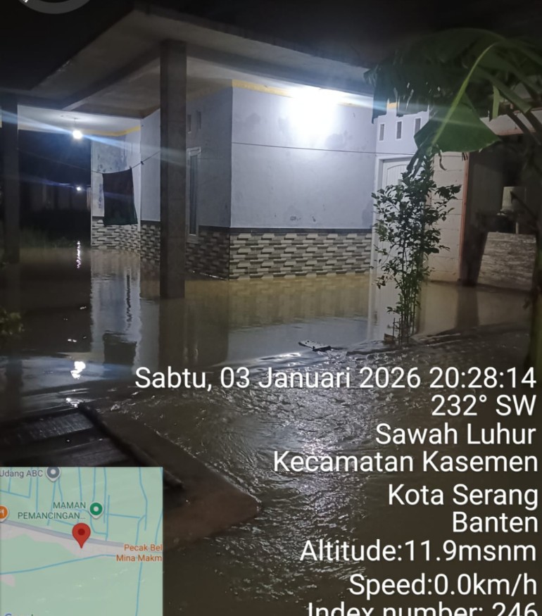 Kampung Kebasiran Sawah Luhur Kota Serang Terendam Banjir, Warga Keluhkan Minimnya Perhatian Pemerintah