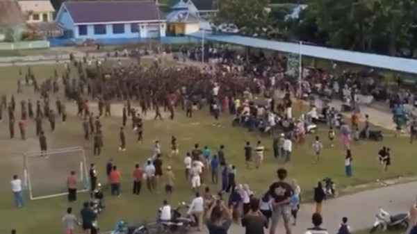 Saling Ejek dalam Laga Sepak Bola, Anggota TNI dan Brimob di Buton Selatan Bentrok Akhirnay Damai