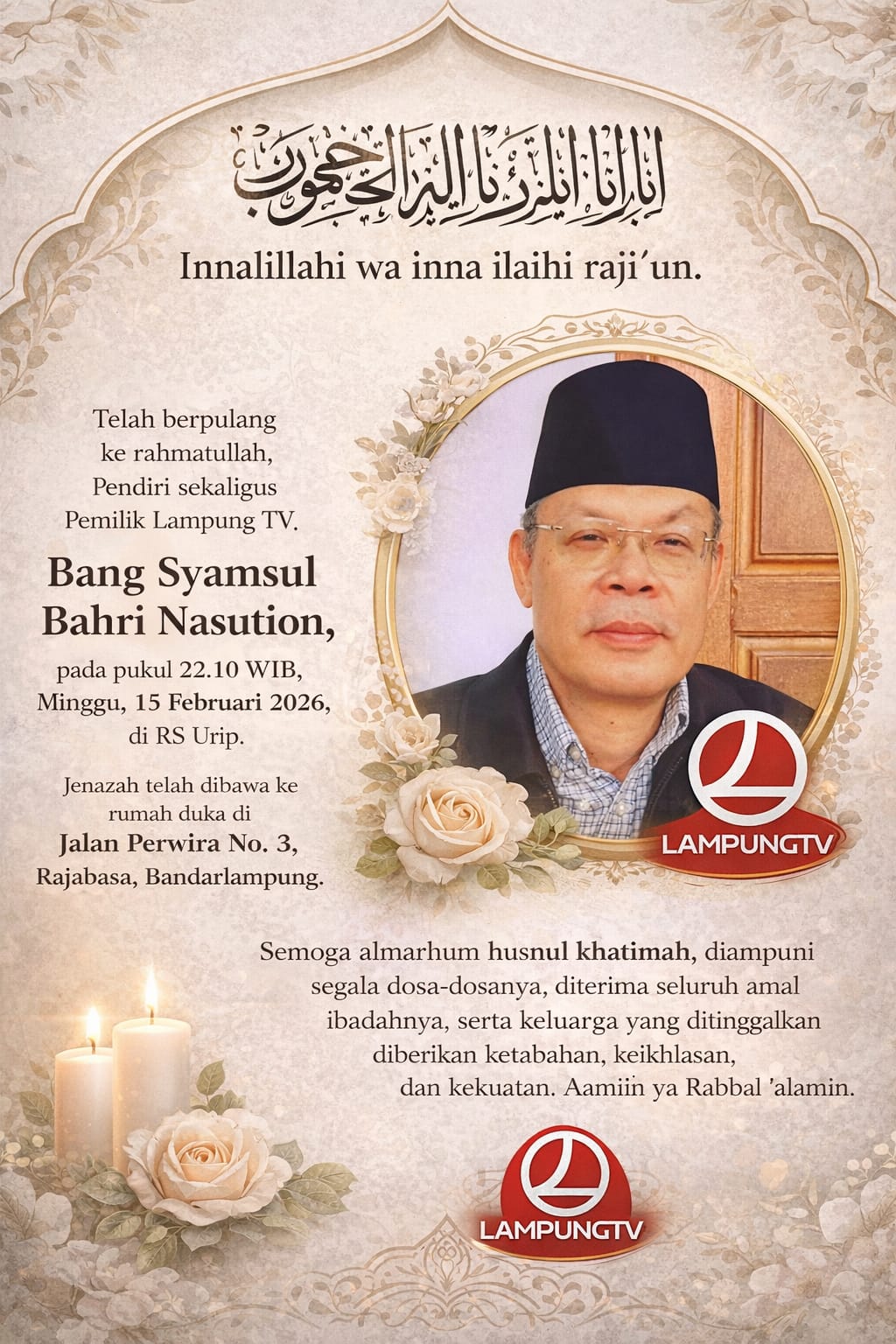 Syamsul B. Nasution: Sang Penjaga Martabat Pers Lampung yang Berpulang dalam Sunyi