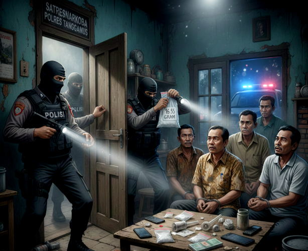 Geger! Satresnarkoba Polres Tanggamus Ciduk Kakon Sukamara dan Oknum Kepsek Saat Pesta Sabu