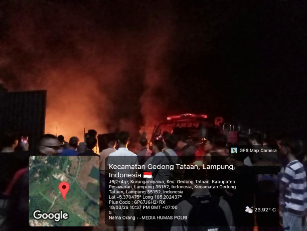 Bisnis BBM Ilegal di Pesawaran Yang Terbakar Diduga Libatkan Tangki Pertamina Dua Oknum Polisi Diperiksa Propam