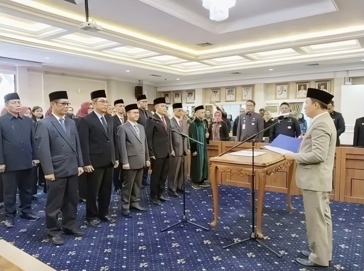 Sekdaprov Lampung Lantik 5 Pejabat Eselon II: Kadis Kehutanan Hingga Kaban Bapenda Bergeser