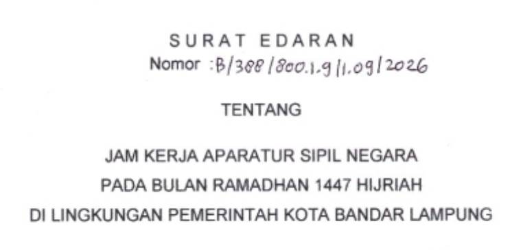 Wali Kota Eva Dwiana Terbitkan SE Jam Kerja ASN Selama Ramadan 1447 H