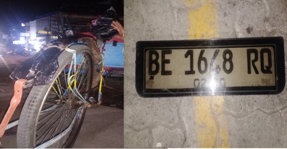 Toyota Vios BE 1648 RQ Tabrak Tukang Becak di Pasar Kangkung, Pengemudi Kabur