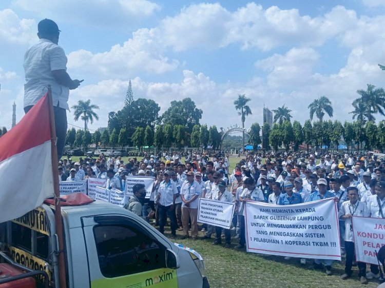 Dua Kubu Buruh Pelabuhan Panjang Geruduk Kantor Gubernur Lampung, Ini Tuntutan Mereka