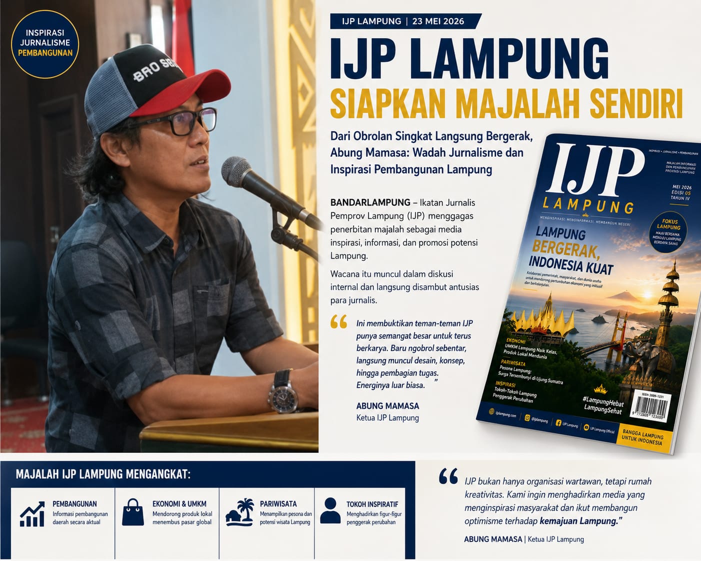 IJP Lampung Siapkan Majalah Sendiri, Abung Mamasa: Wadah Jurnalisme dan Inspirasi Pembangunan Lampung