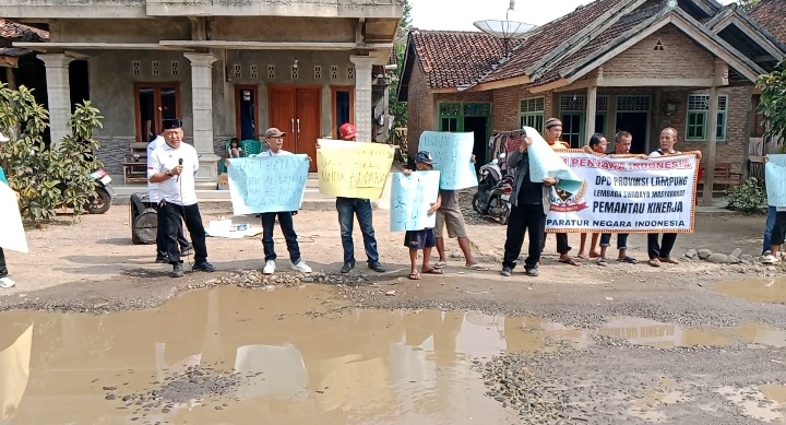 Protes 20 Tahun Jalan Rusak, Warga Way Khilau Gelar Aksi Lepas Lele di Kubangan Jalan