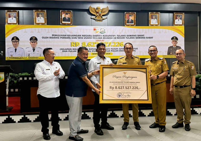 Lewat Jalur Non-Litigasi, Kejari Tulang Bawang Barat Pulihkan Uang Negara Rp8,62 Miliar dari Temuan BPK