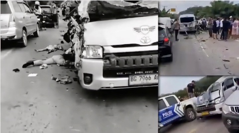 Travel Mutiara Indah vs Truk Hino di Jalintim Muba: 4 Tewas, Sopir Truk Kabur