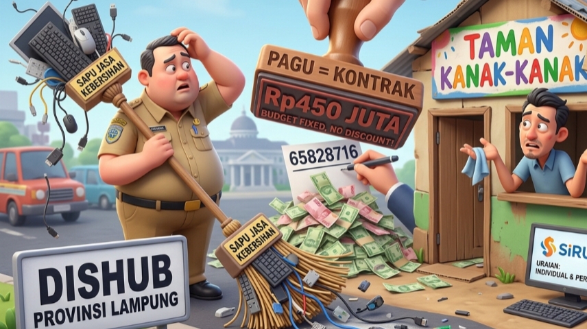 Menguak Misteri Rp450 Juta Dana Kebersihan Dishub Lampung yang Mengalir ke Vendor Komputer