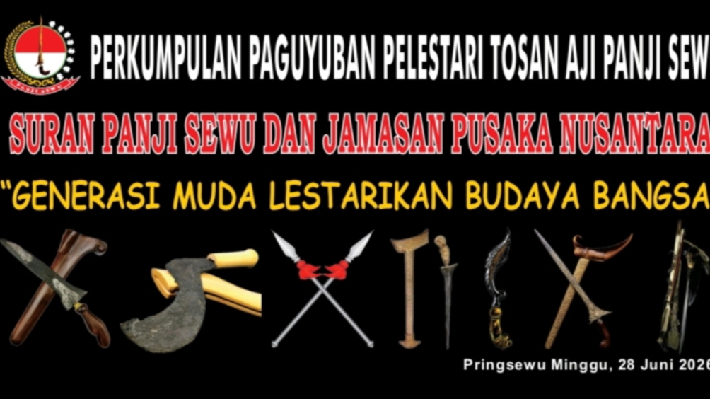 Paguyuban Pelestari Tosan Aji Panji Sewu Siap Gelar Suran Panji Sewu dan Jamasan Pusaka Nusantara di Pringsewu