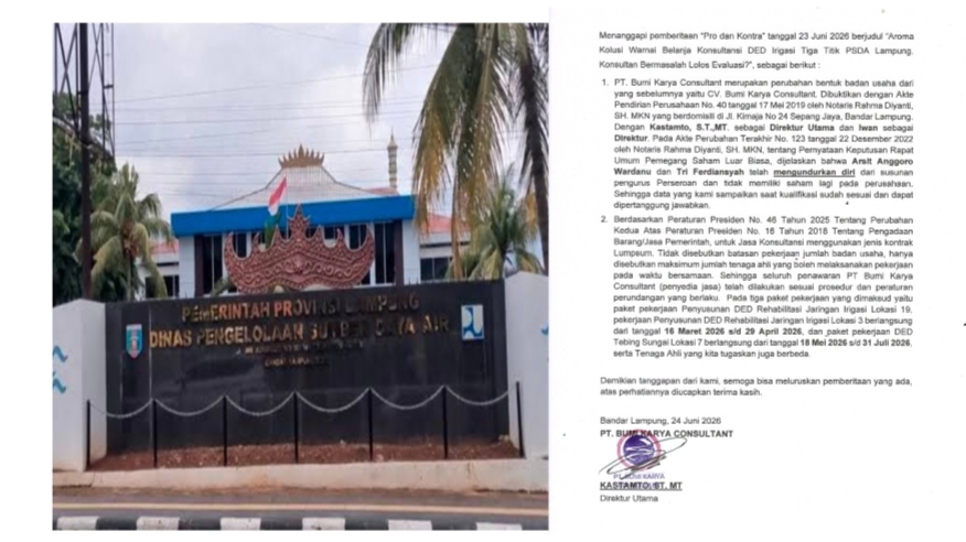Aroma “Kocok Bekem” Bayangi Proyek DED Rp450 Juta di PSDA Lampung