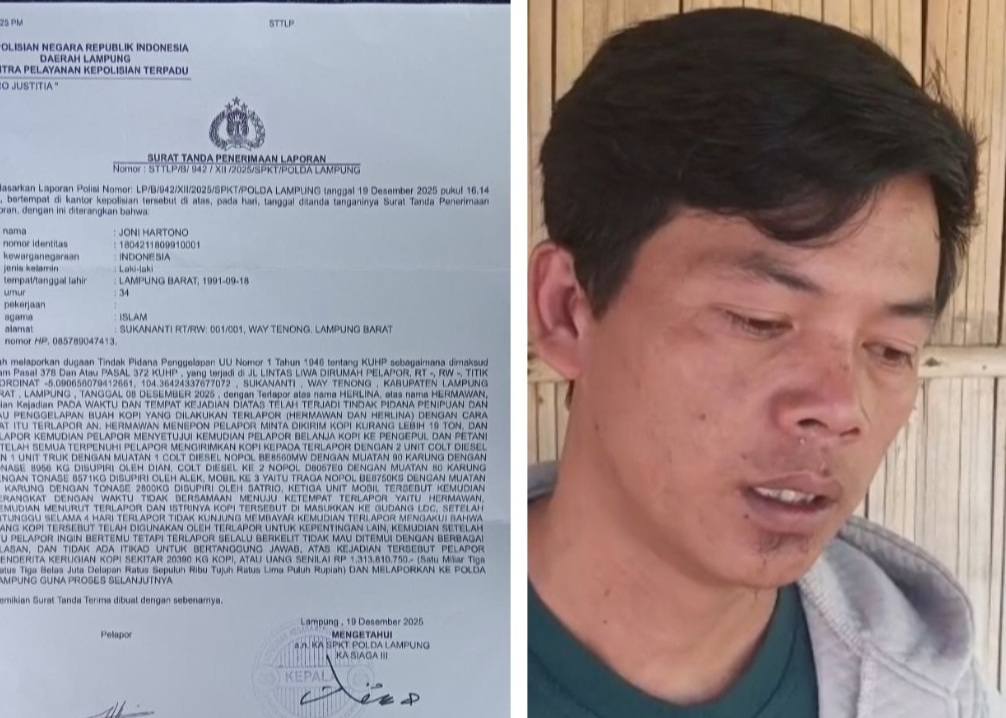Setengah Tahun Tanpa Progres, Korban Penipuan Kopi Rp1,3 Miliar Pertanyakan Kinerja Penyidik Polda Lampung
