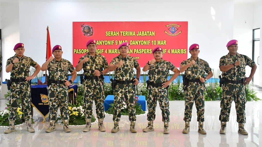 Danbrigif 4 Marinir/BS Pimpin Sertijab Empat Jabatan Strategis, Tekankan Kepemimpinan dan Pembinaan Prajurit