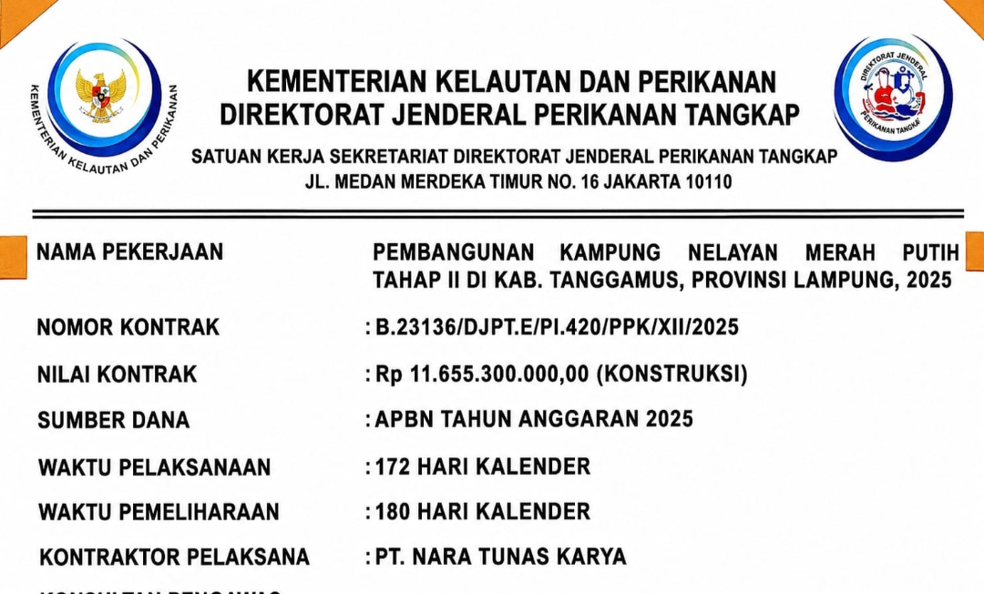 LSM Penjara Indonesia Segera Surati KKP dan Adukan Dugaan Proyek Kampung Nelayan Merah Putih ke BPKP Lampung