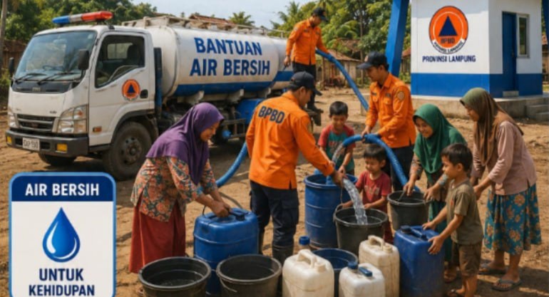 Hadapi Kemarau Ekstrem, BPBD Lampung Perkuat Mitigasi dan Siapkan Bantuan Air Bersih