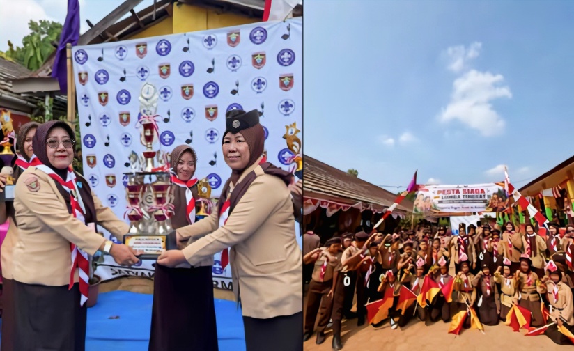 Kwarran Abung Kunang Gelar Upacara Hari Pramuka, Kukuhkan Gudep dan Serahkan TPOD