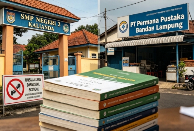 Dugaan Bisnis Buku di SMPN 2 Kalianda Disinyalir Melibatkan Oknum Pejabat Disdik Lampung Selatan