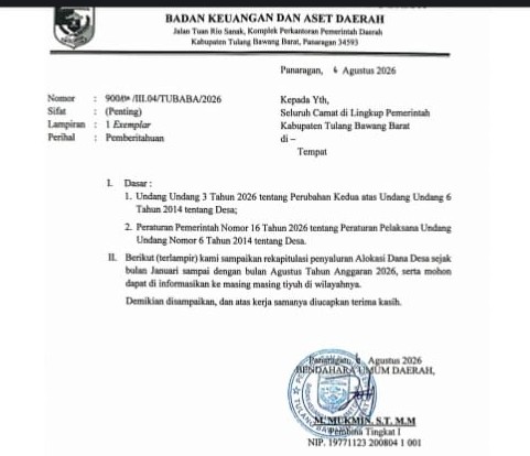 Rekap Penyaluran Dana Desa Dipertanyakan, Aparatur Tiyuh se-Tubaba Berencana Datangi Pemkab