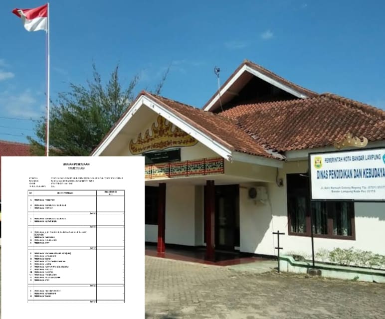 Kontraktor “Bau Kencur” Garap Proyek Rp930 Juta Disdik Bandar Lampung, Aroma Pengondisian Menguap?