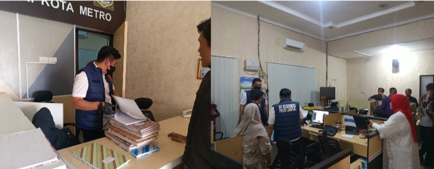 Tim Ditreskrimsus Subtipidkor Polda Lampung Geledah Kantor BKPSDM Kota Metro