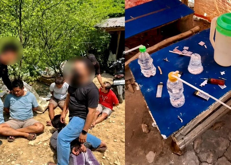 Gerebek Gubuk di Terbanggi Besar, Polda Lampung Ringkus 4 Pengedar Sabu dan Ekstasi