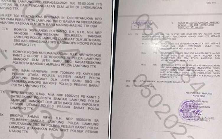 PASCA SP PERKARA NURYADIN: Kapolda Lampung Mendadak Copot Kasat Reskrim, Kanit, dan Penyidik Polresta Bandar Lampung