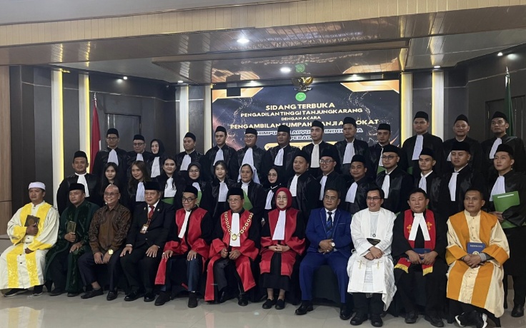Ini Daftar 173 Advokat Baru PERADI Bandar Lampung Resmi Diambil Sumpah di PT Tanjungkarang