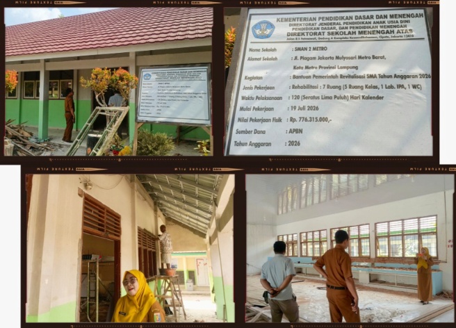Revitalisasi SMAN 2 Metro Disorot : Keberadaan Aset Material Bongkaran Rp776 Juta Dipertanyakan