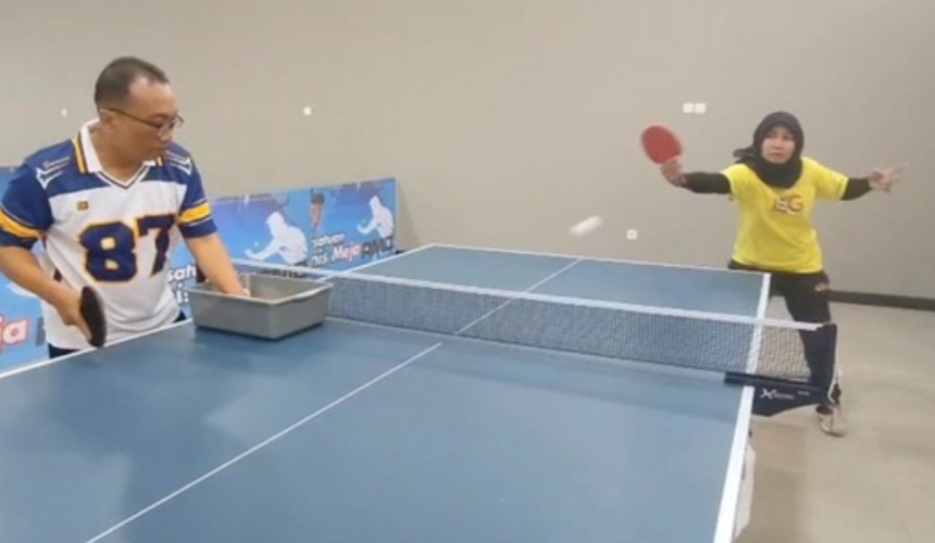 Hadapi Porwanas, Tim Tenis Meja PWI Lampung Rutin Latihan
