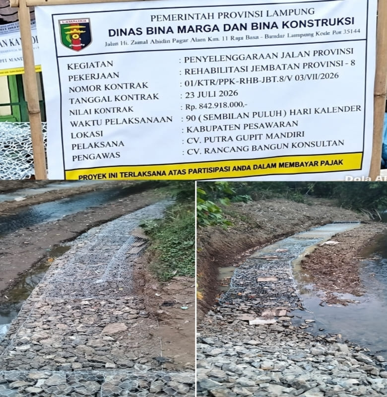 Bronjong Rehabilitasi Jembatan Provinsi di Kota Jawa Disorot, LSM Penjara Pertanyakan Ukuran Batu dan Kedalaman Galian