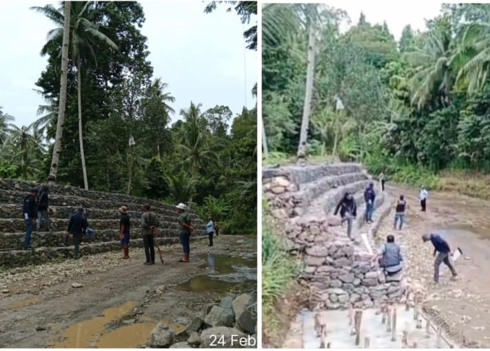 Kontraktor Proyek Bronjong Way Paku II Kelumbayan Tinggal Hutang Material, Pekerja Minta Bupati Tanggamus Turun Tangan