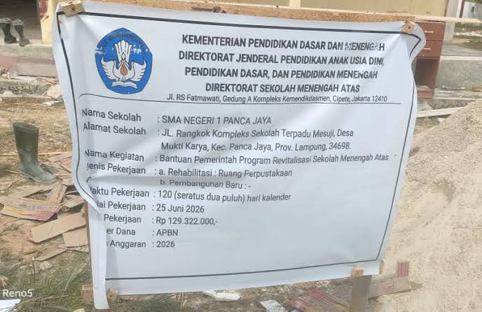 Revitalisasi SMAN 1 Panca Jaya Mesuji Dituding Asal Jadi: Material Diduga Substandar, Tukang Lokal Diabaikan