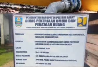Diduga Sarat Penyimpangan, Proyek SPAM Tanjung Rejo Bangkunat Rp4,16 Miliar Mangkrak dan Tak Berpungsi