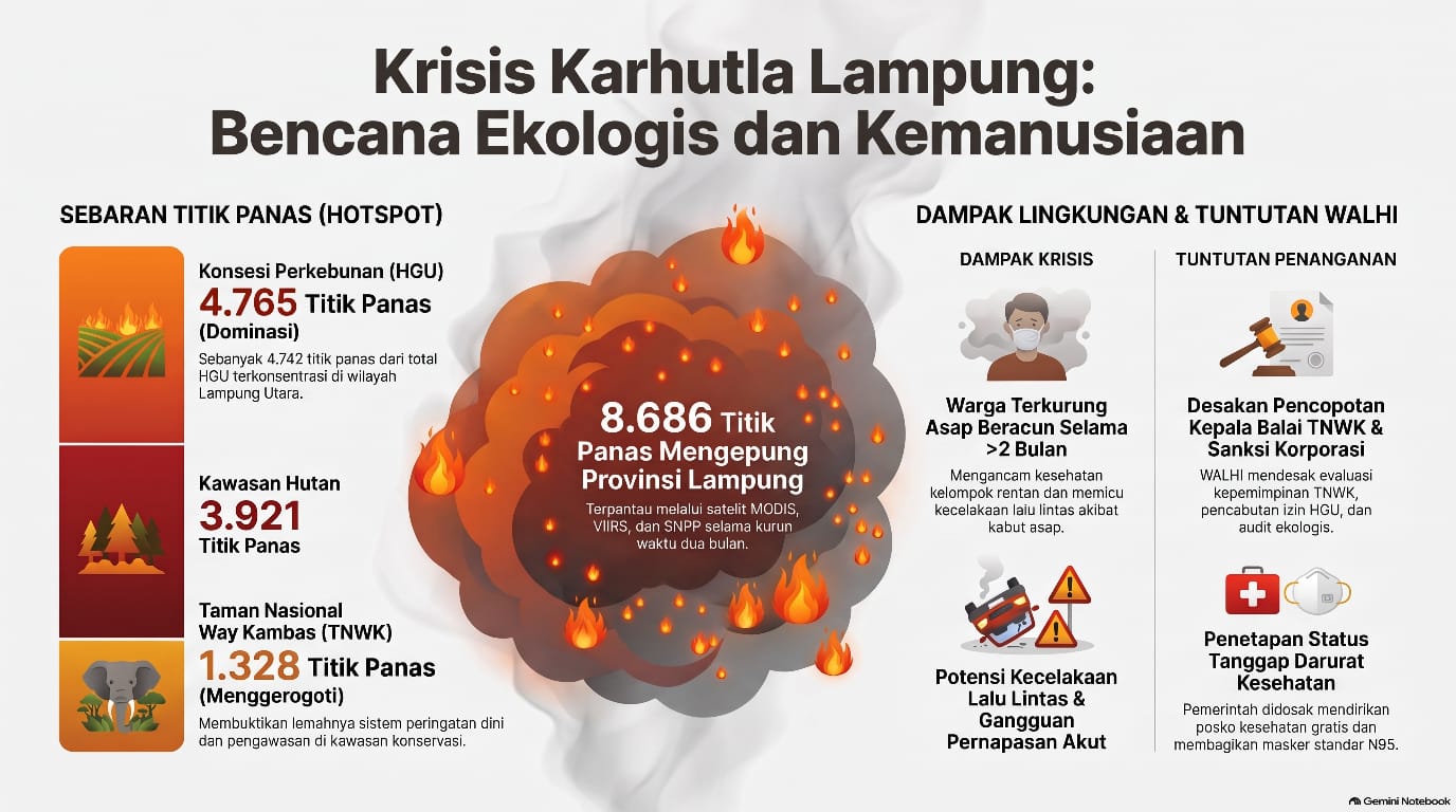 WALHI Lampung Desak Penanganan Darurat, Audit Konsesi dan Kepala Balai TN Way Kambas Dicopot