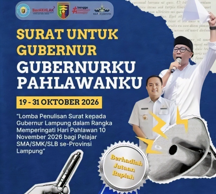 Sambut Hari Pahlawan, Disdikbud Lampung Gelar Lomba Menulis Surat Tangan untuk Gubernur