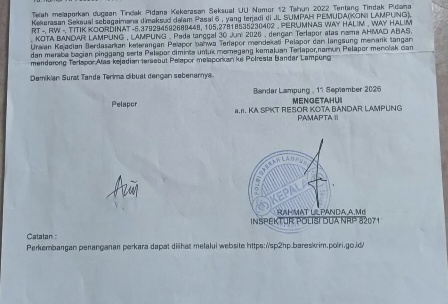 Dugaan Pelecehan Seksual Guncang KONI Lampung, Pelatih Renang Melapor ke Polisi