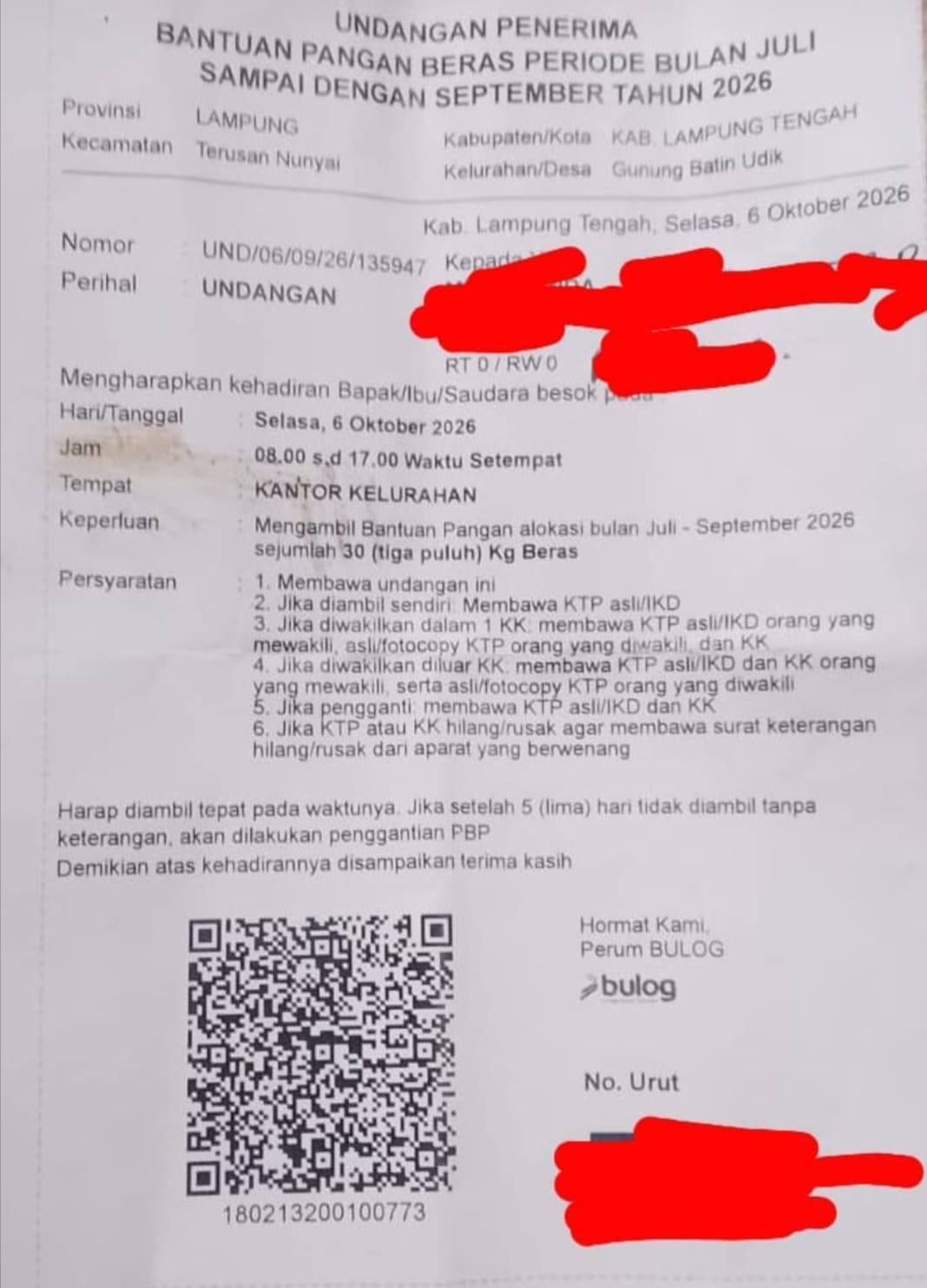 Warga Gunung Sugih Kecewa Tak Kebagian Bantuan Beras Padahal Datang Sesuai Jadwal Kupon