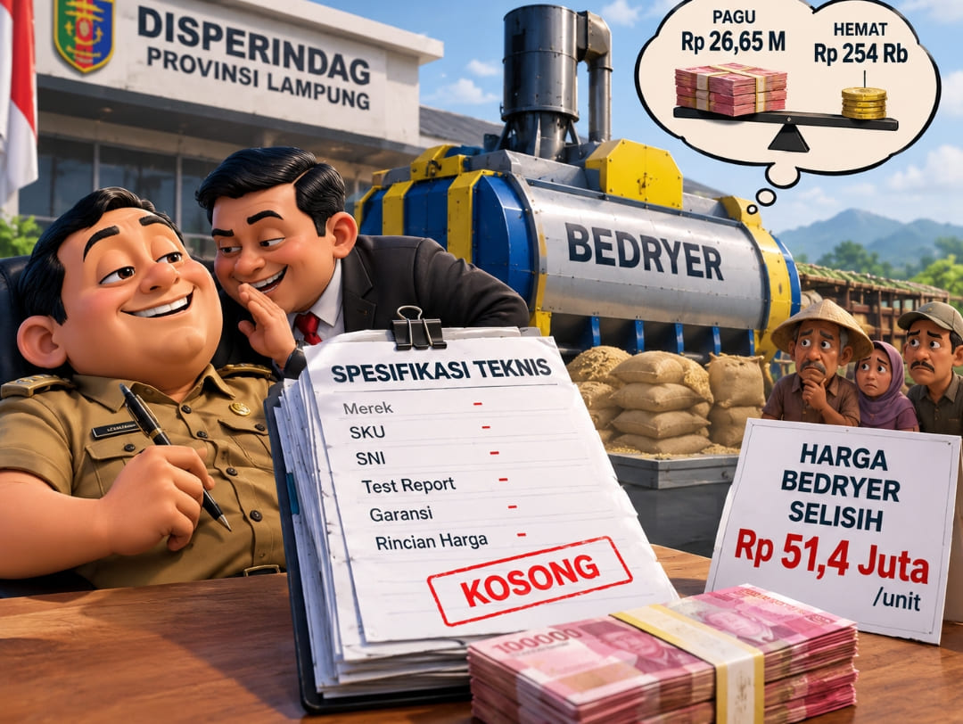 Dua Penyedia Beda Harga, Negosiasi “Bedryer” Rp26,6 Miliar Disperindag Lampung Setipis Tisu