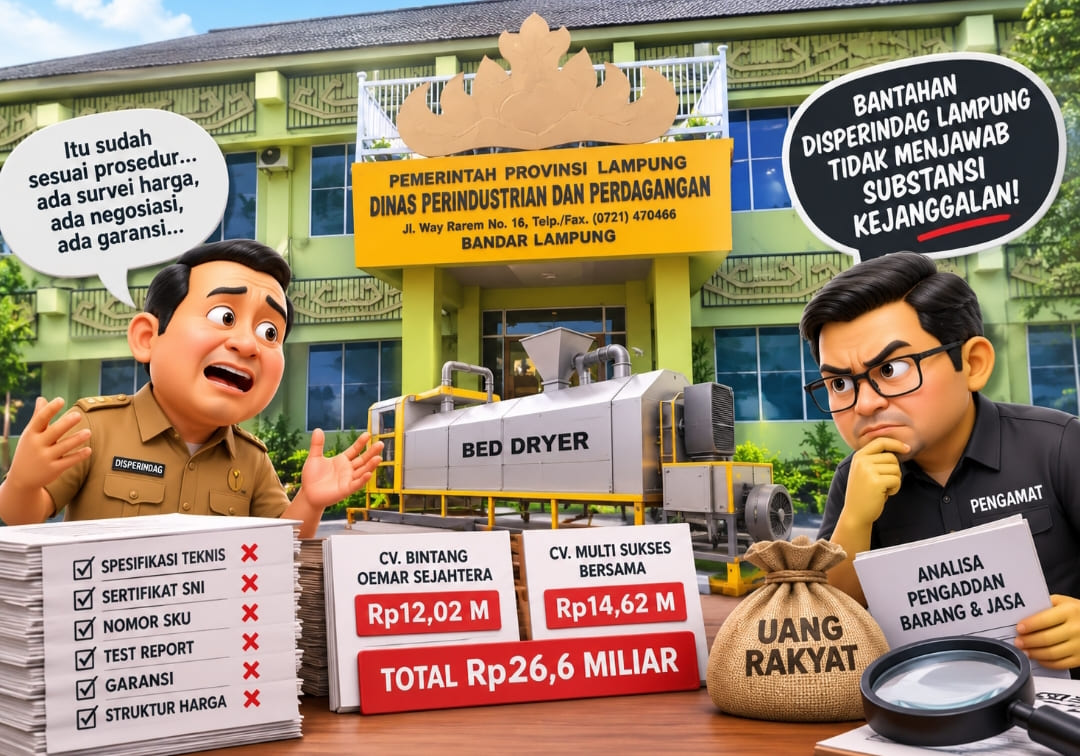 Bantahan Disperindag Lampung soal Kejanggalan Bed Dryer Rp26,6 Miliar, Pengamat: Sangat Tidak Logis
