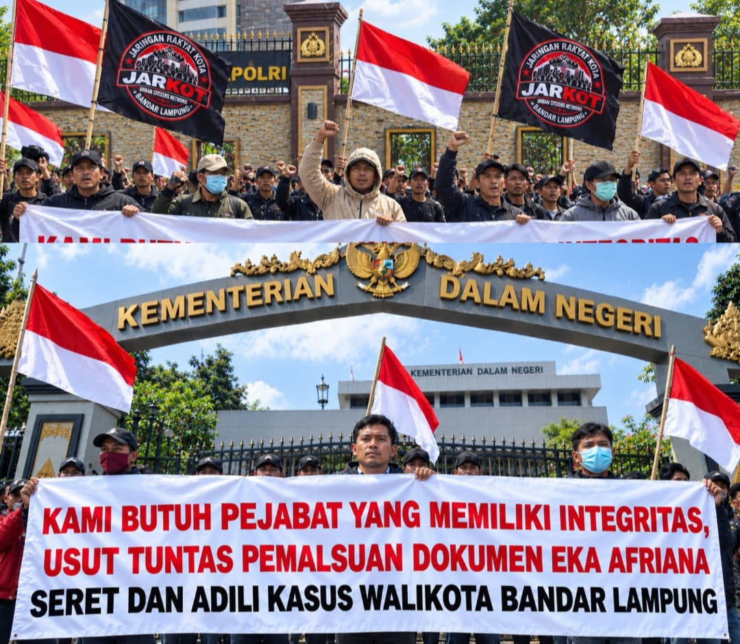 Geruduk Mabes Polri dan Kemendagri, Jarkot Siapkan Demo Susulan Pekan Depan Tuntut Adili Walikota Bandar Lampung