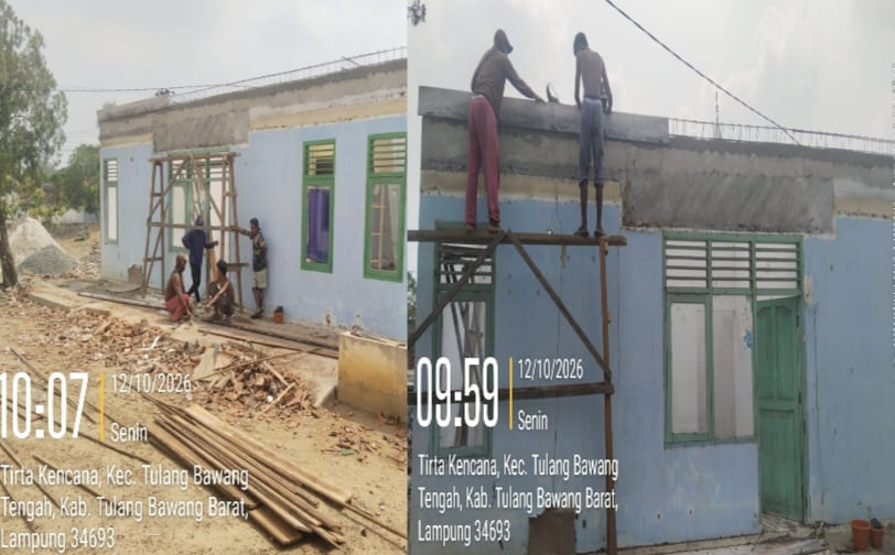Proyek Rehabilitasi Pustu Tirta Kencana Rp250 Juta Disorot, Pekerja Diduga Tak Gunakan APD dan Belum Terlindungi BPJS Ketenagakerjaan