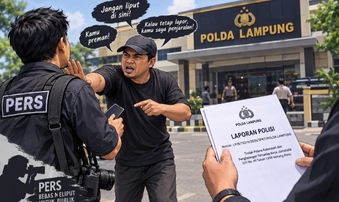 Diduga Halangi Wartawan Saat Liputan, Warga Sukarame Dilaporkan ke Polda Lampung