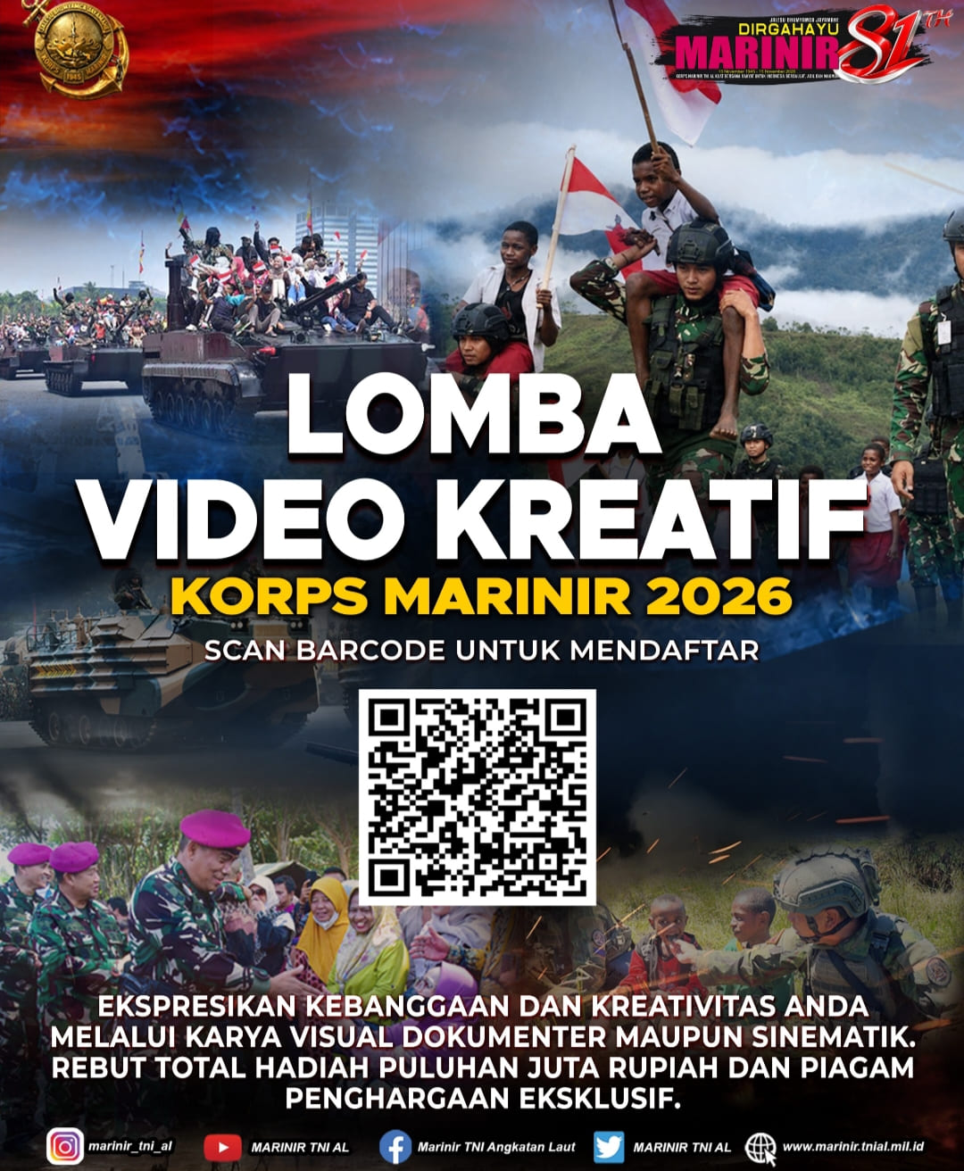 Korps Marinir Gelar Lomba Video Kreatif HUT ke-81, Hadiah Utama Rp10 Juta
