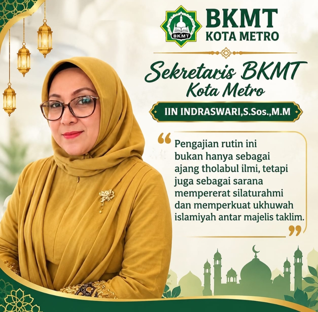Jaga Istiqomah dan Ukhuwah, BKMT Kota Metro Rutin Gelar Pengajian Dua Kali Sebulan di Masjid Agung Taqwa