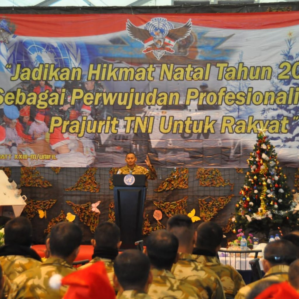 Umat Kristiani Satgas Indobatt XXIII-M Rayakan Natal Bersama di Lebanon